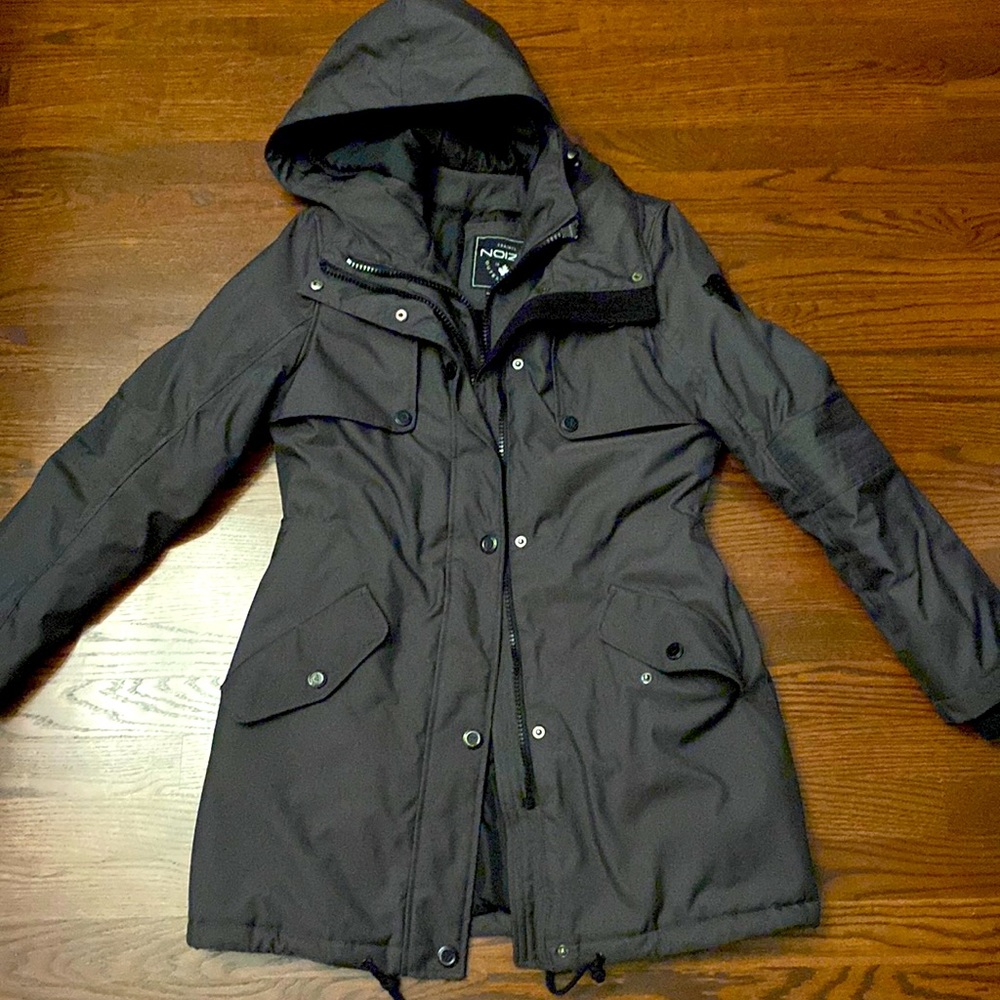 Noize Charcoal Hooded Ski Jacket